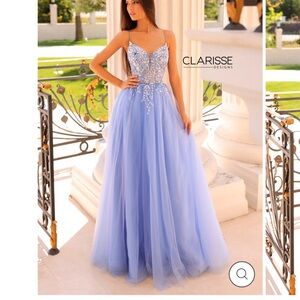 Clarisse Light Blue Embellished Prom Dress